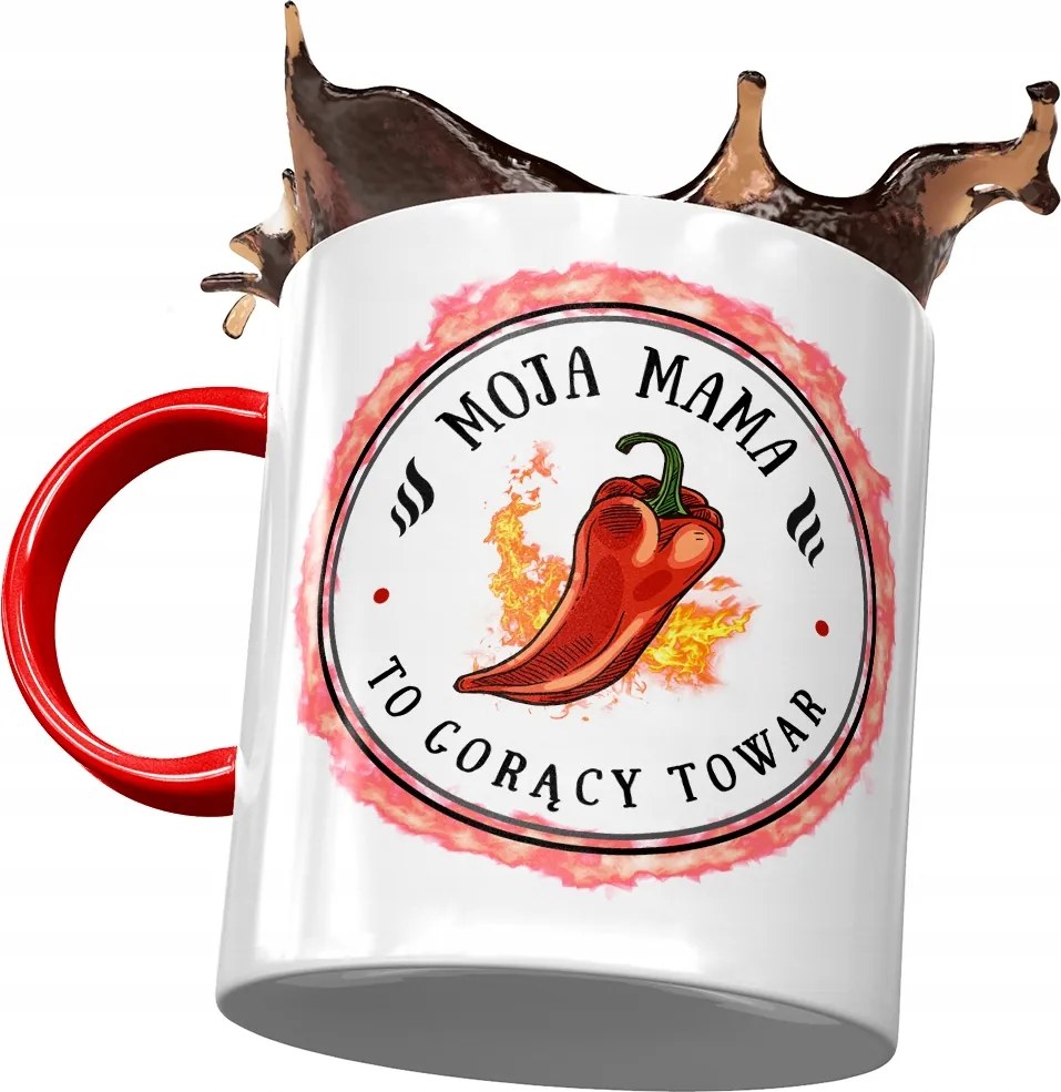 Piros Bögre Anyák napjára Nyomtatott fényképpel