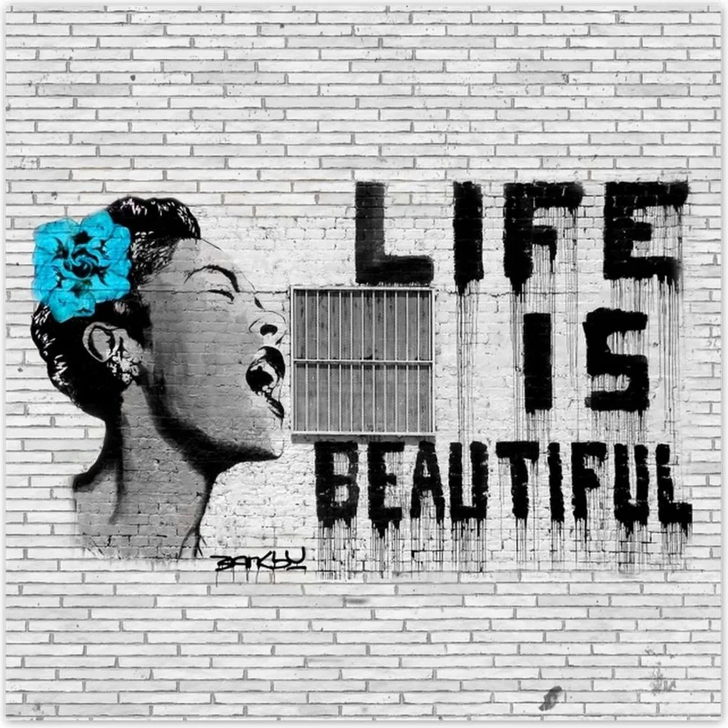 Poszterek 70x70 Banksy Life is beautiful