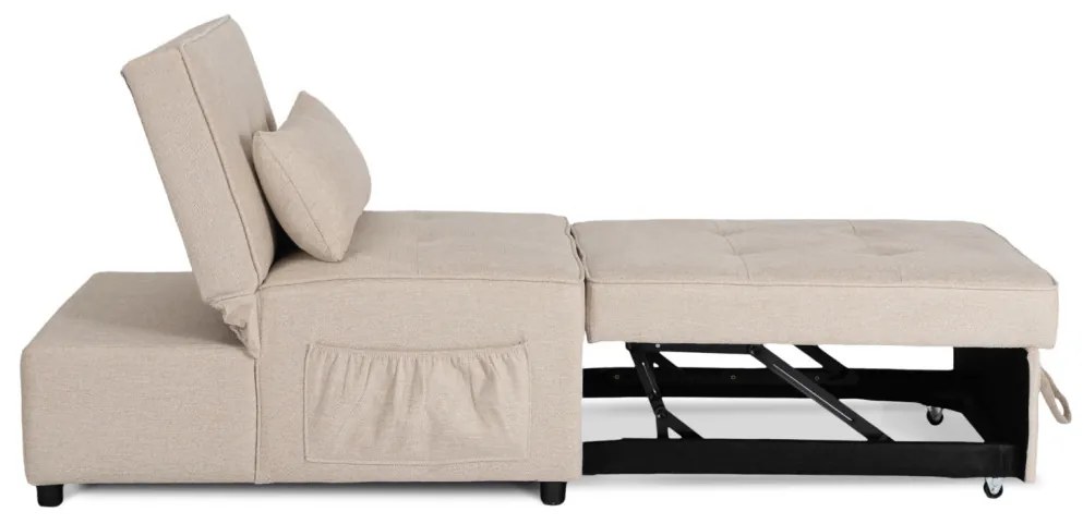 Fotel Rozkładany IBERIS 80 cm do Spania Beżowy