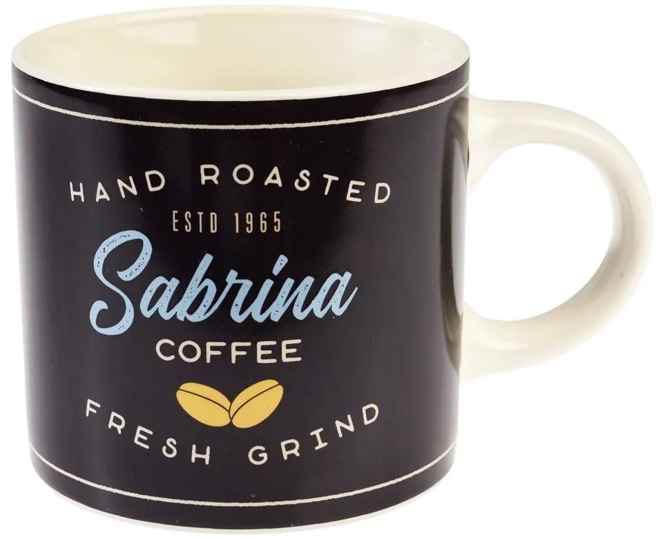 Antracitszürke-krémszínű kerámia bögre 350 ml Sabrina – Rex London