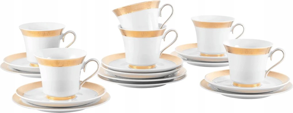 Kávéscsésze Ćmielów Margaret Arany 6 személyes 18el. porcelán arany