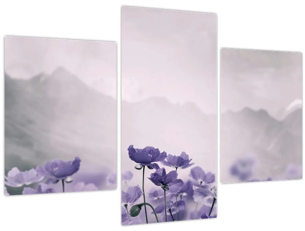 Kép - Lila virágok a hegyekben (90x60 cm)