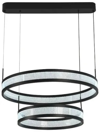 LED dimmelhető csillár zsinóron LED/70W/230V fekete + távirányítás