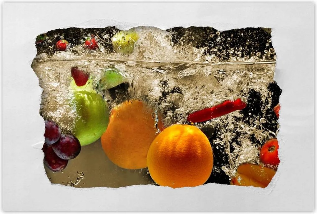 Poszterek 60x40 Gyümölcsök a vízbe esve