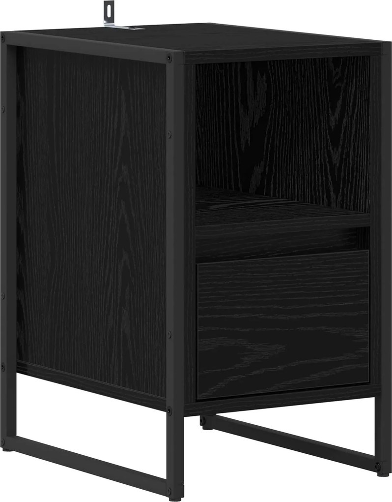 vidaXL Éjjeli asztal fiókkal Fekete tölgy 39,5 x 30 x 50 cm Faanyag