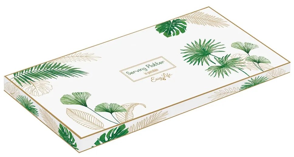 Porcelán ginkgo leveles asztali kínáló tál Exotique