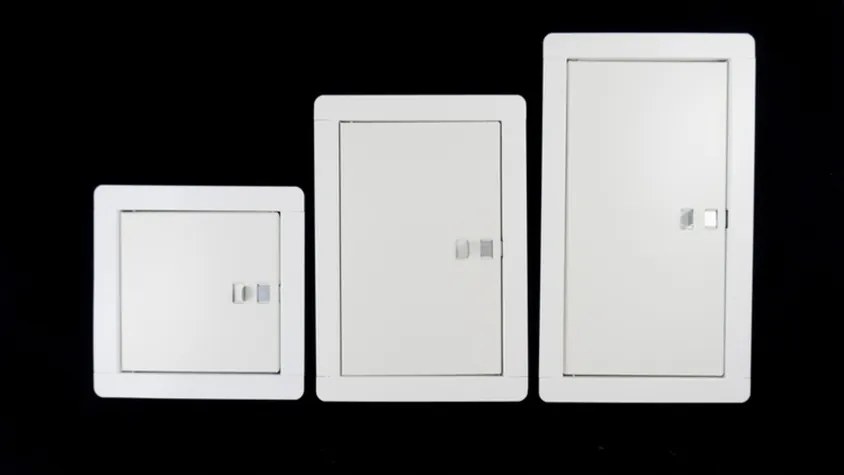 Kéményajtó fehér dupla 14 x 14 cm