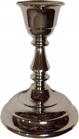 Gyertyatartó hagyományos króm nagy h9cm 14040