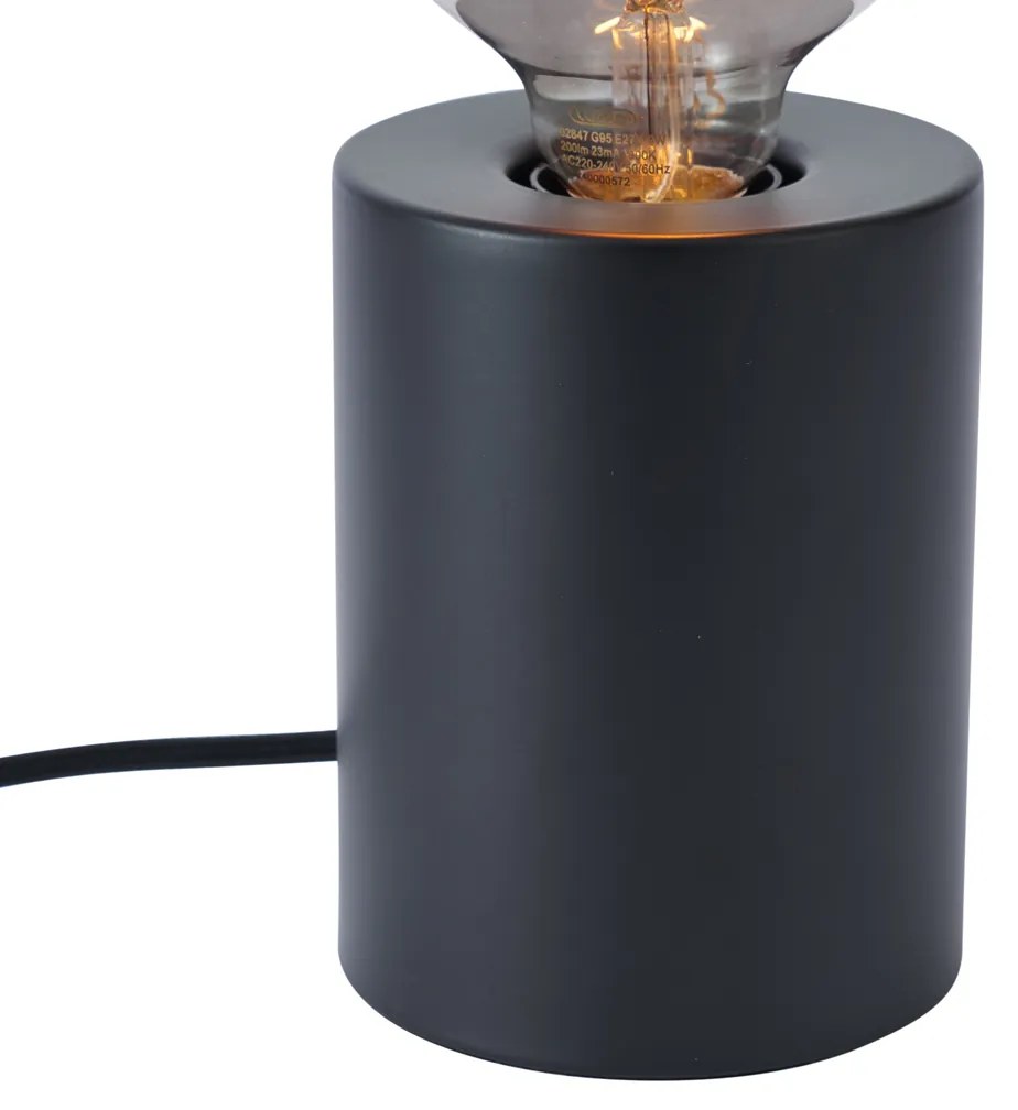 Modern fekete asztali lámpa 13 cm - Cylinder