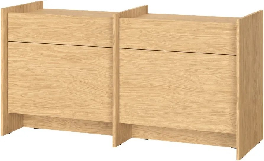 Natúr színű komód tölgyfa dekorral 146x76x51 cm Hido – noo.ma