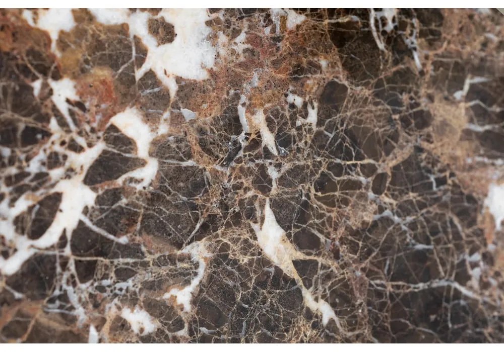 Barna-natúr színű márvány kerek dohányzóasztal 90x90 cm Brooksville - Rowico