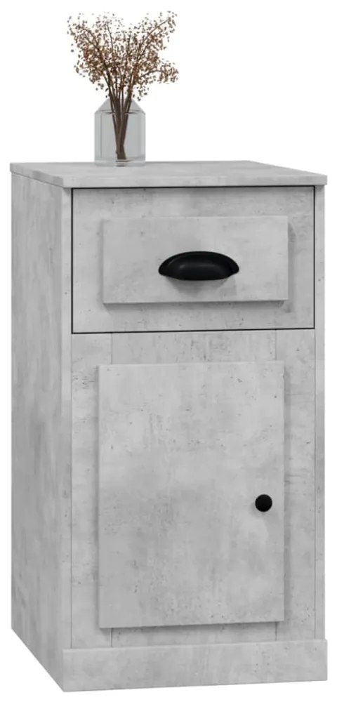 betonszürke szerelt fa kisszekrény fiókkal 40 x 50 x 75 cm