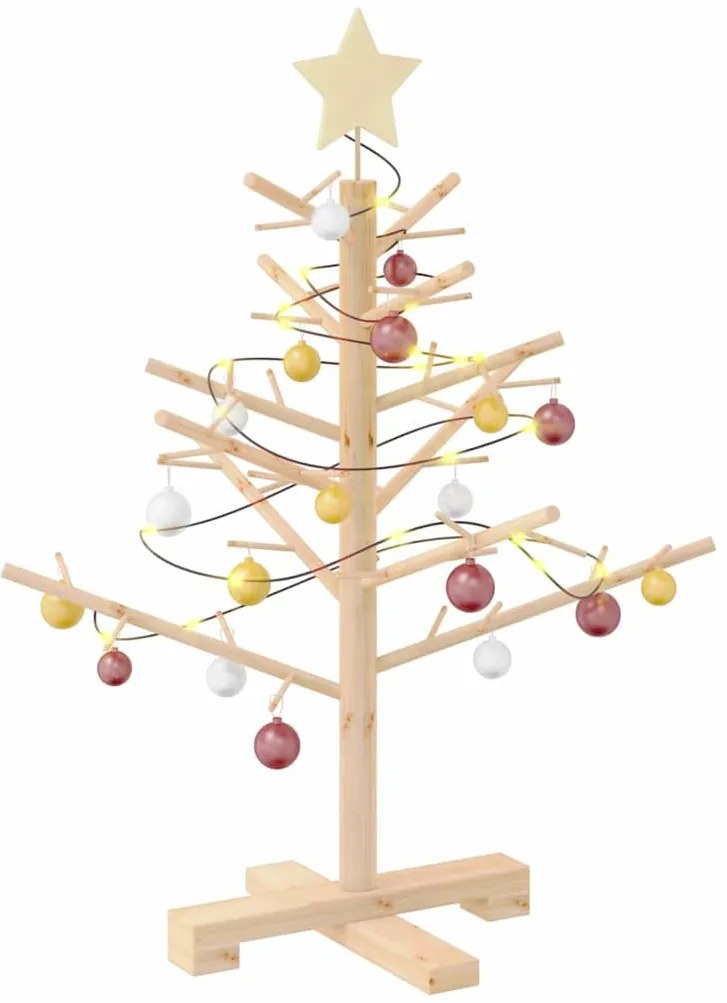 Fából készült Karácsonyfa Természetes 75 cm Tömör fenyőfa