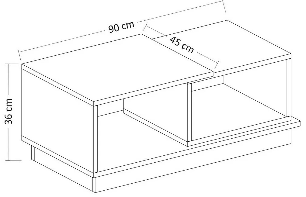Viana White and Oak dohányzóasztal