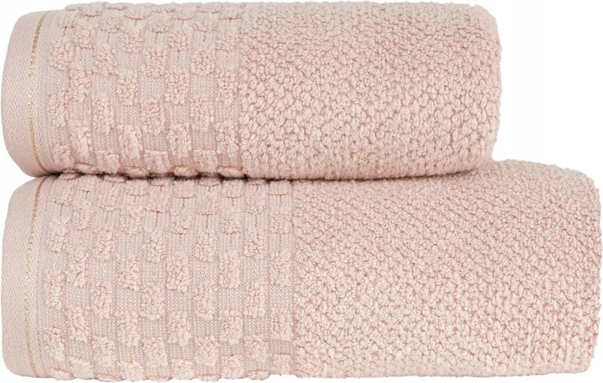 Neptun pamut törölköző 50x90 rózsaszín, aranyszállal