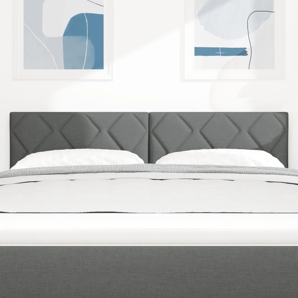 LED Fejtámla Gyémánt Blokkok Design Sötétszürke 160 cm Szövet