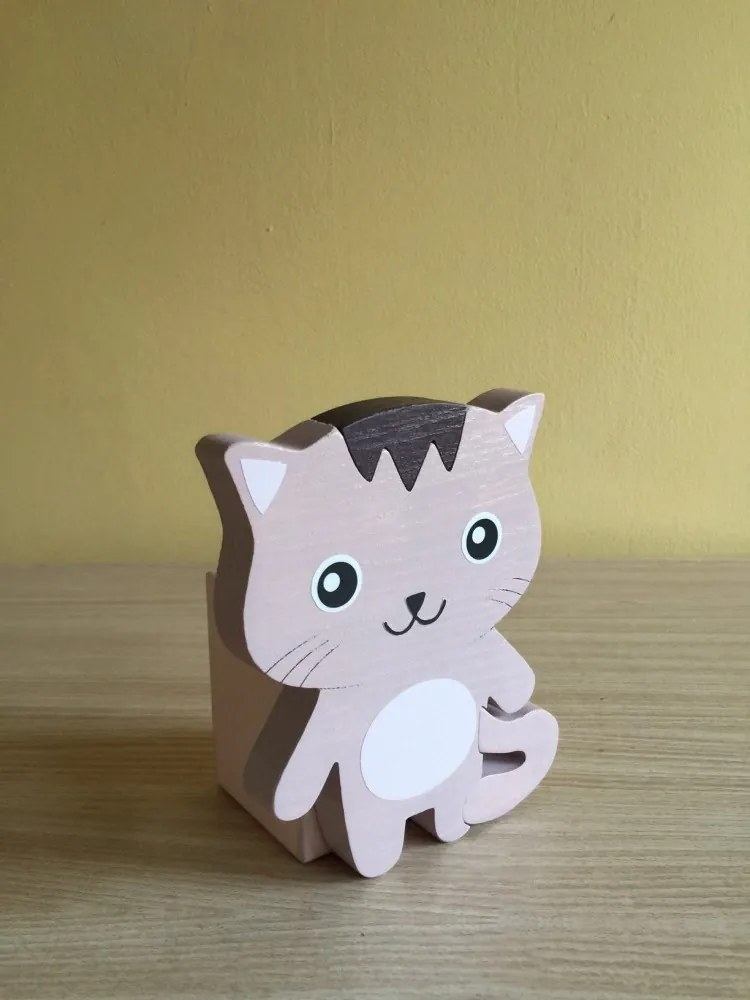 Cica ceruzatartó, lila