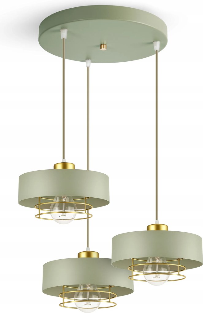Nagy Mennyezeti Lámpa Függő Csillár Zsálya, Zöld 3xE27 Led 760-EZ3