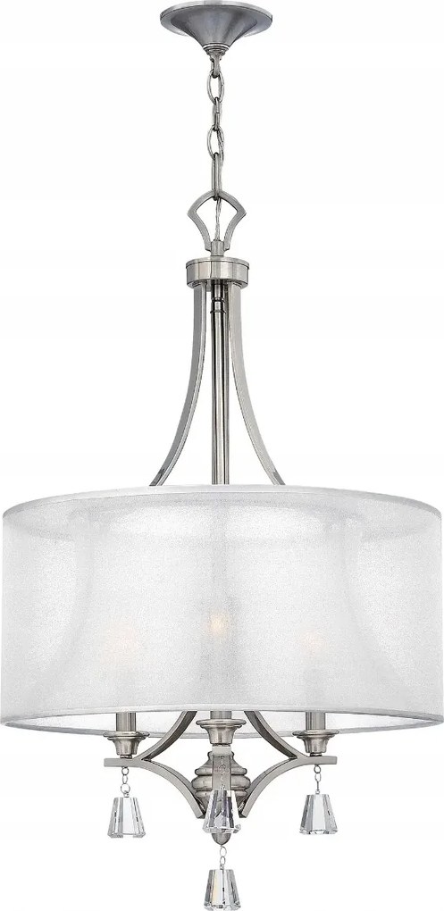 Függő lámpa Lámpabúra Kristályok Nikkel 3xE14 60W Hinkley