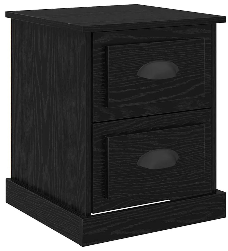 Éjjeliszekrény 2 pcs Musta tammi 39 x 39 x 47.5 cm Faanyag