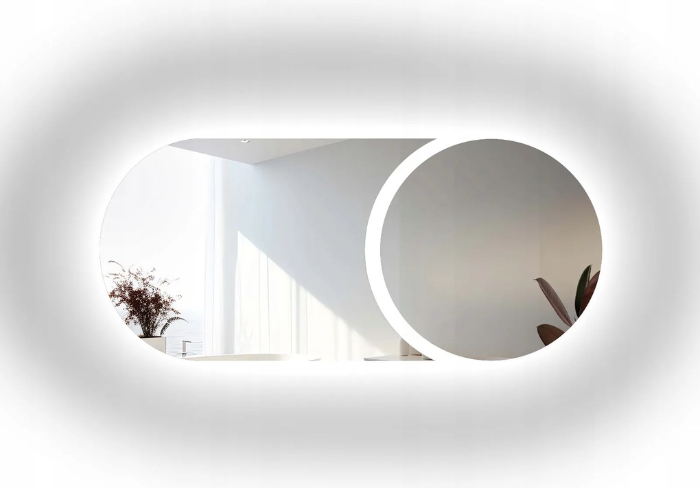 Apollo LED-es megvilágított fürdőszobai tükör 154x70