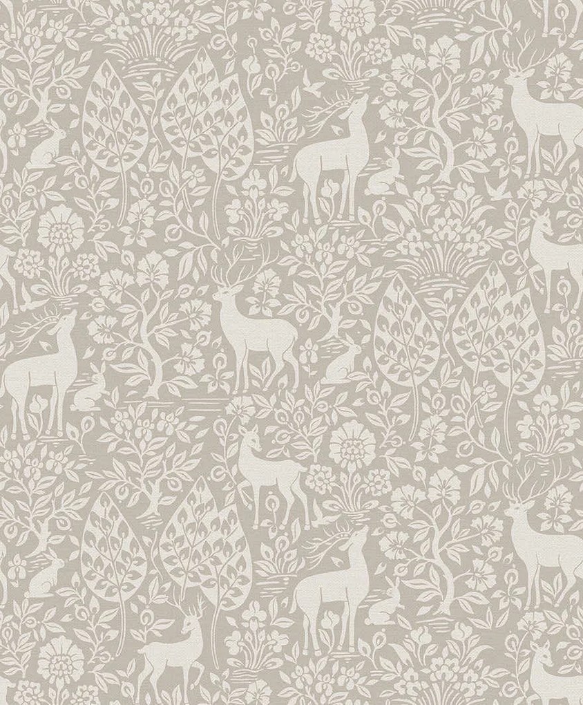 Holden Decor Imaginarium 3 Deer Woods taupe állatos papír tapéta – 14161
