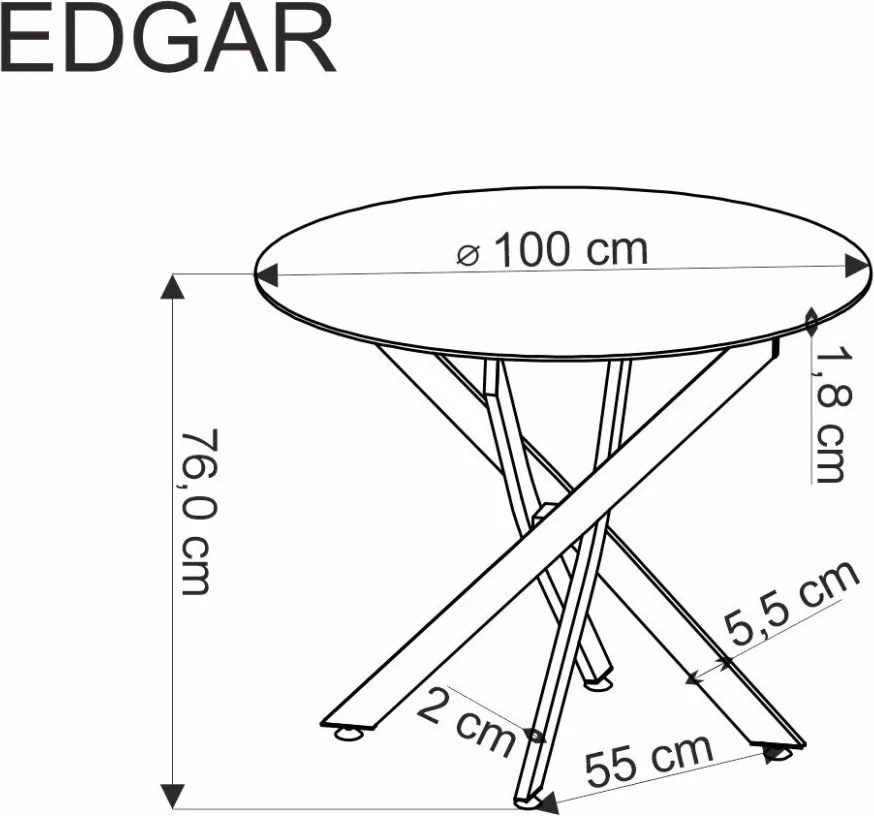 Edgar kerek étkezőasztal kasmír 100cm
