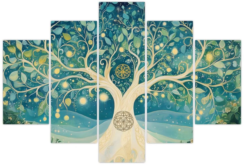 Kép – Mágikus fa spirálokkal (150x105 cm)
