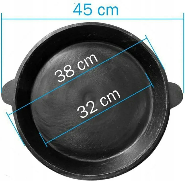 Üzbegisztáni öntöttvas serpenyő 38 cm