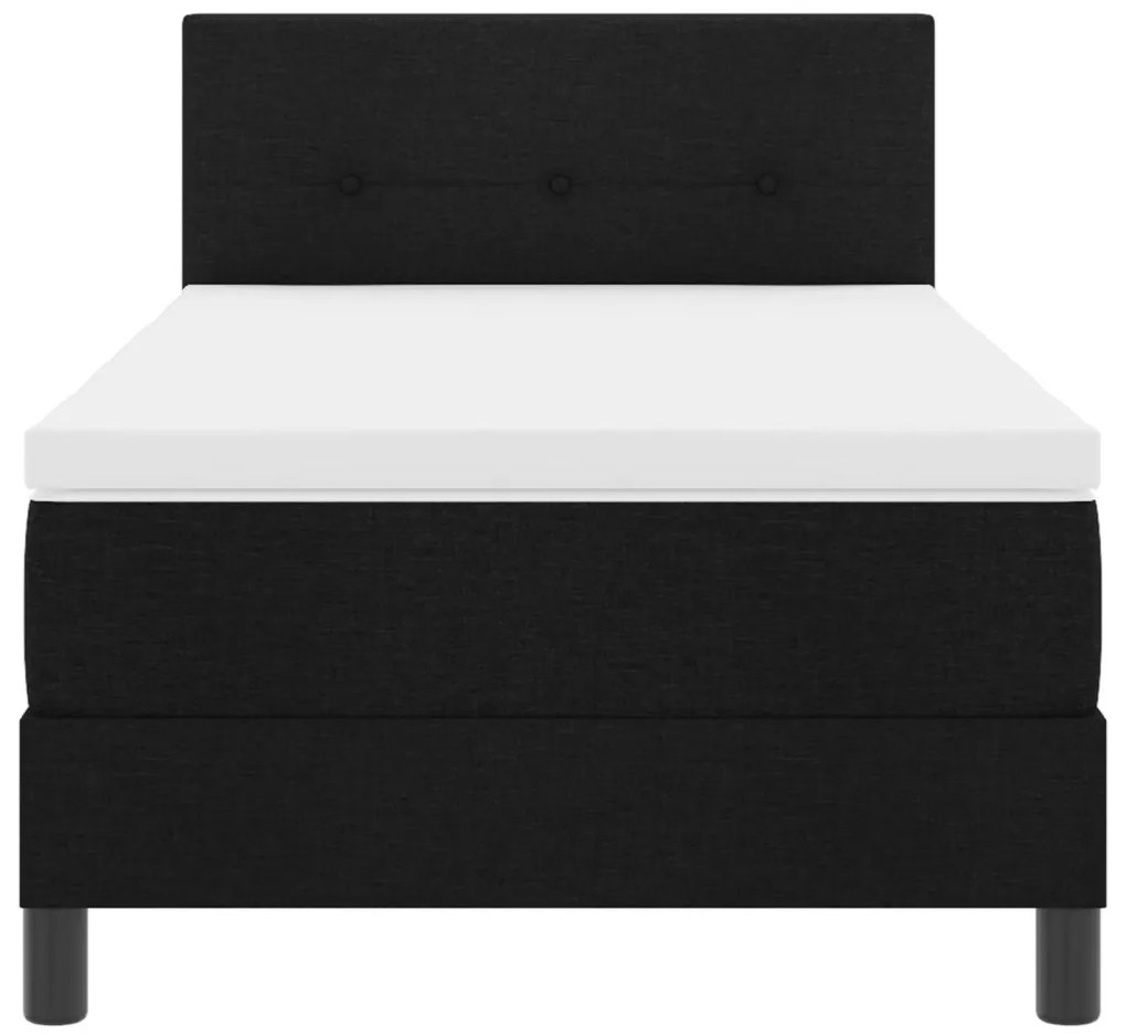 Boxspring Ágy Matrac Karral & LED Fekete 100x200 cm Szövet