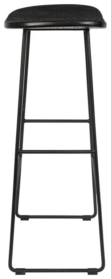 Fekete teakfa bárszék (ülésmagasság 76 cm) Tangle – White Label