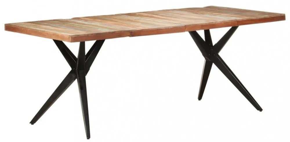 tömör újrahasznosított fa étkezőasztal 200 x 90 x 76 cm