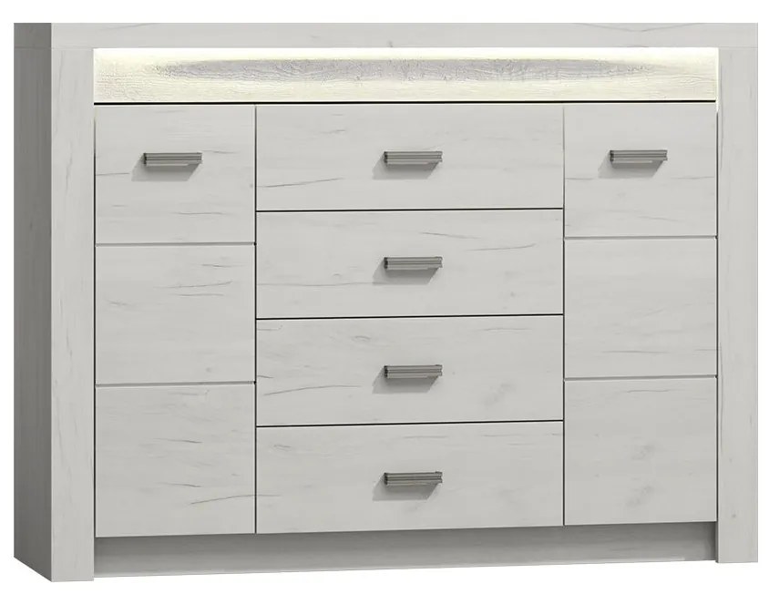 Kombinált komód Nadenas N7 (sötét kőris)  (meleg fehér LED világítás). 1058230