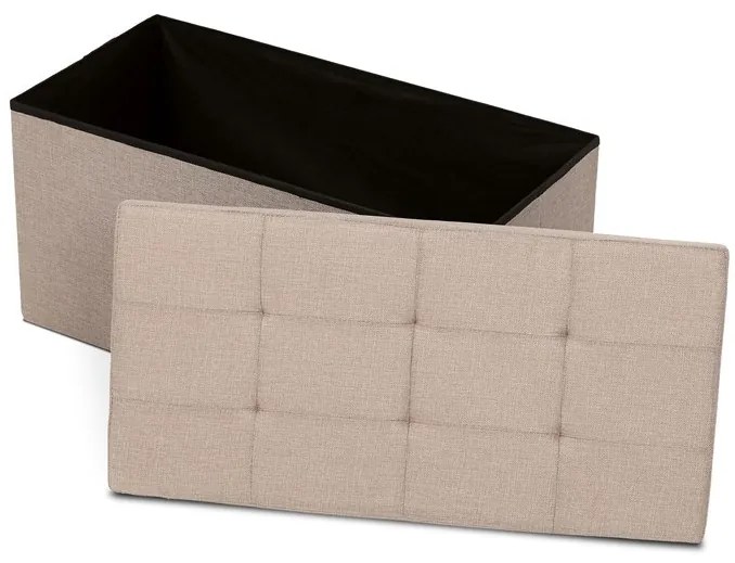 Tárolós Puff, Bézs Szövet. TAB-462 CRM2