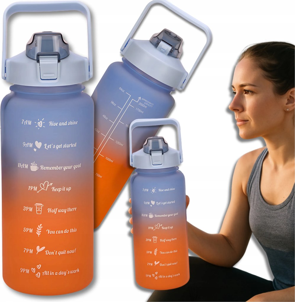 BPA-mentes 2l-es kulacs kulacs füllel, 2000ml Tressari vízhez