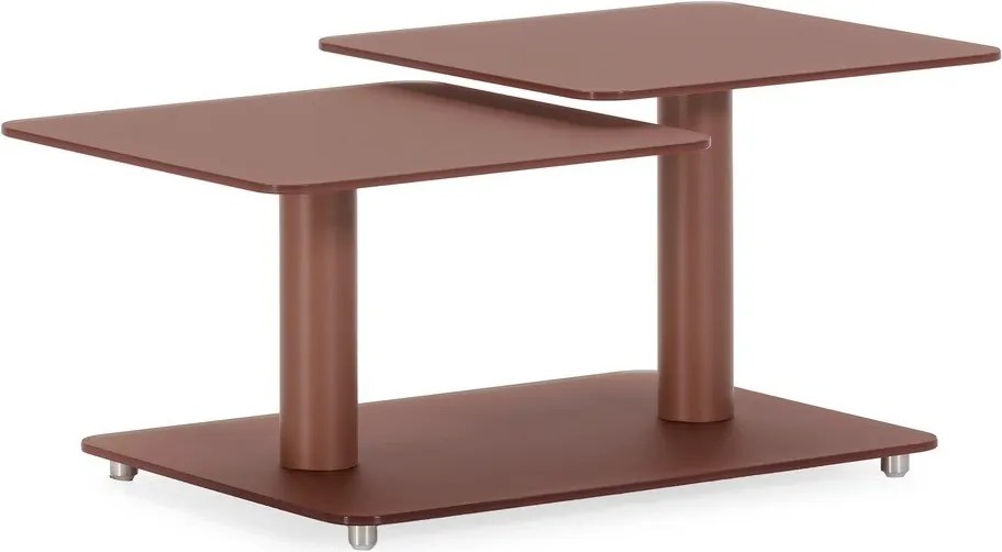 Terrakotta színű üveg dohányzóasztal 54x115 cm Elvi – Marckeric