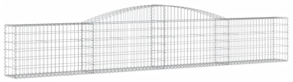vidaXL 3 db íves horganyzott vas gabion kosár 400x30x60/80 cm