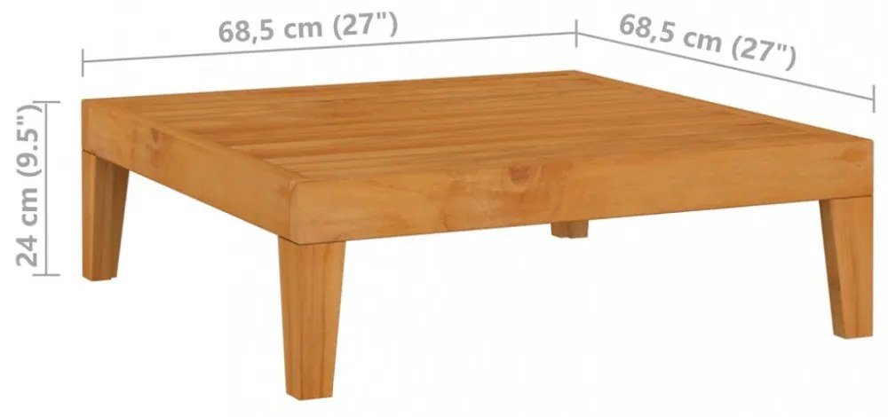 tömör akácfa kerti asztal 68,5 x 68,5 x 24 cm