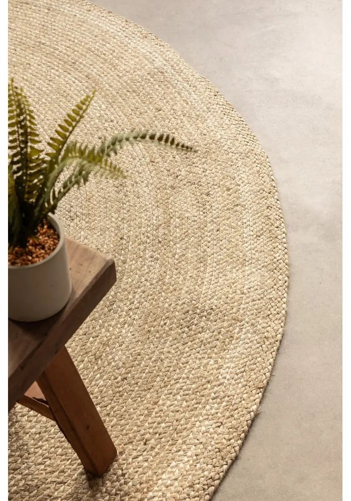 Natúr színű kétoldalas kerek juta szőnyeg ø 100 cm Braided Ivory – Hanse Home