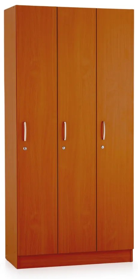 Visio fa szekrény - 3 rekeszes, 90 x 42 x 190 cm, cseresznye