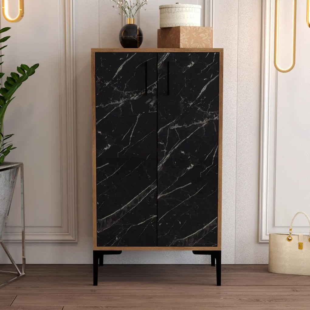 Prag - Walnut, Black Marble