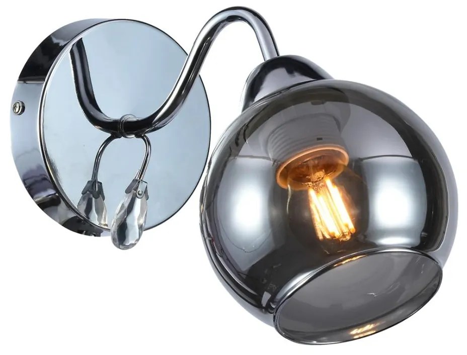 Fali spotlámpa CONNOR 1xE27/15W/230V fényezett króm/szürke