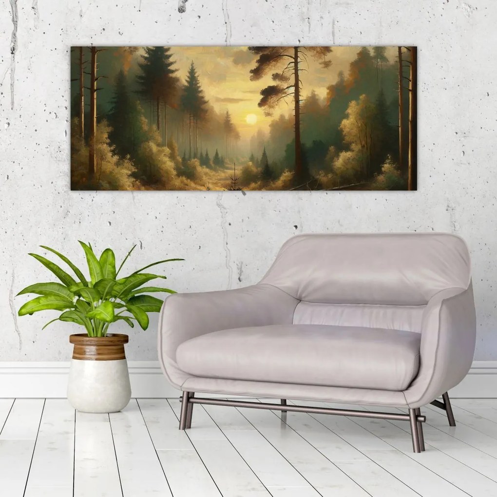 Kép - Napfény az erdőben (120x50 cm)