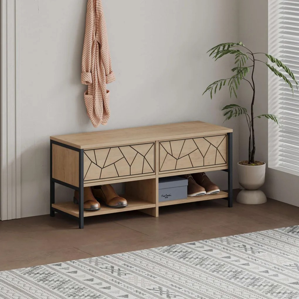 Inola cipőtároló pad, tölgy, 105 cm