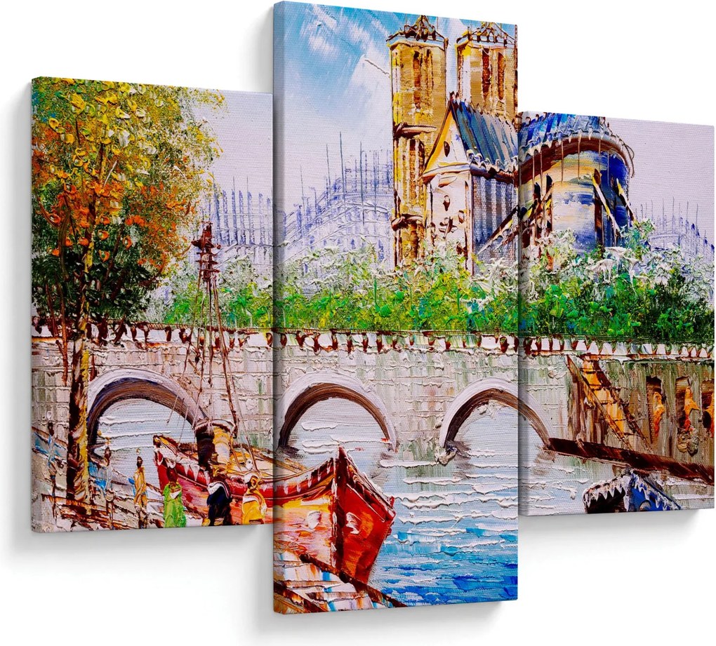 Kép - Olajfestmény a városról (90x60 cm)