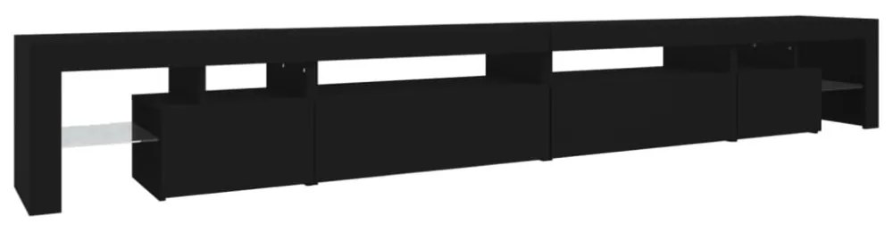 fekete TV-szekrény LED-lámpákkal 290x36,5x40 cm