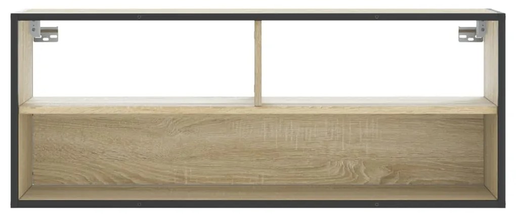 sonoma tölgy színű szerelt fa és fém TV-szekrény 100x31x39,5 cm