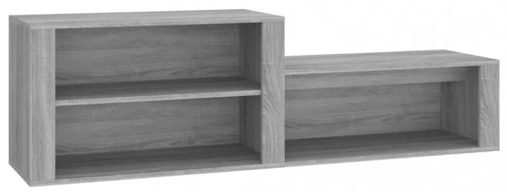 szürke sonoma színű szerelt fa cipősszekrény 150x35x45 cm