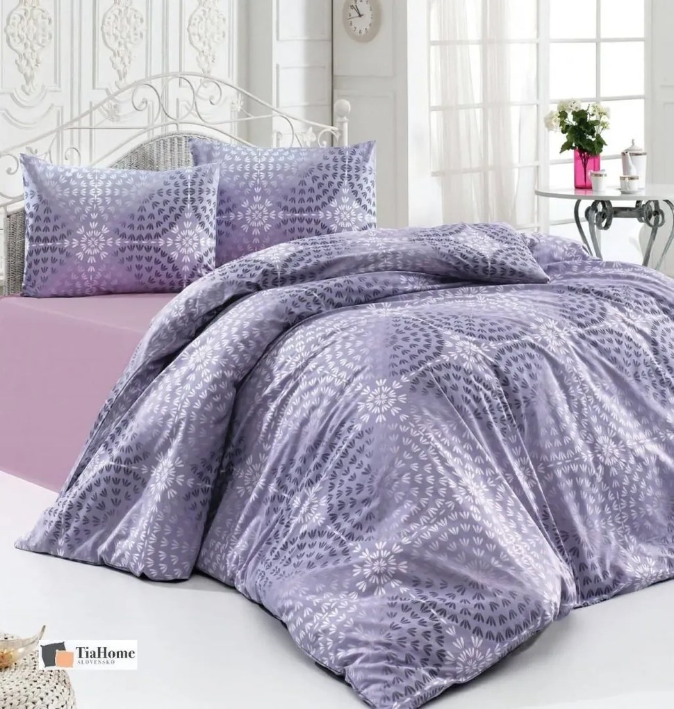 Pamut lepedők Luxor lila TiaHome - 1x Párna 90x70cm, 1x Paplan 140x200cm