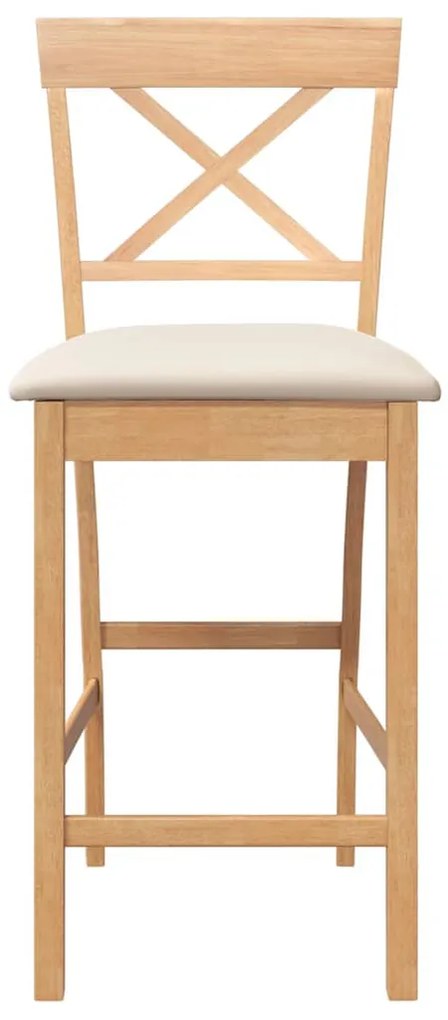 2 db természetes tömörfa gumiból bárszékek párnákkal